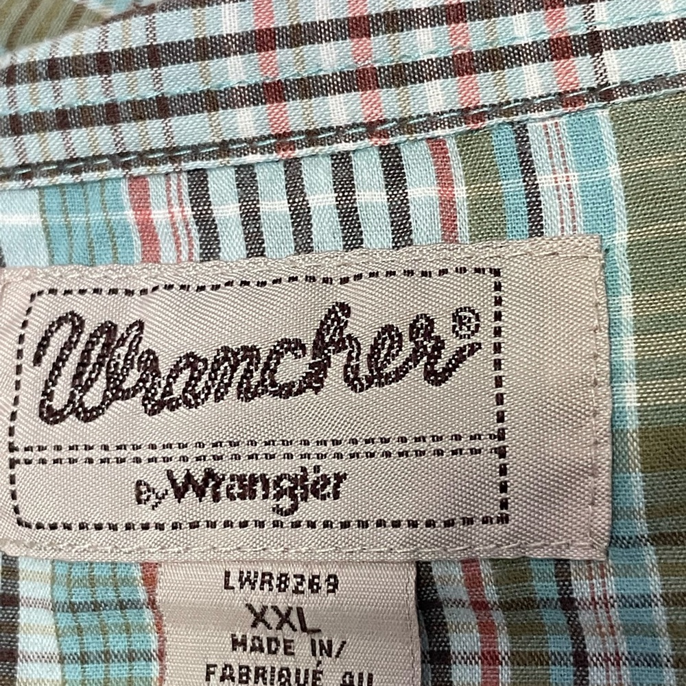 Wrancher Wrangler Pearl Snap Classic Western Button Plaid Shirt Size 2XL Rodeo - Picture 7 of 10